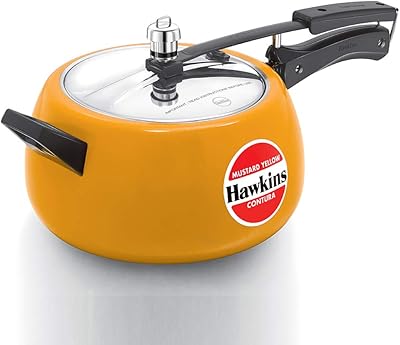 Autocuiseur hawkins contura à revêtement céramique en aluminium, 5 litres, jaune, cmy50