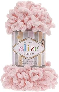 Fil à tricoter à la main alize puffy (rose, n° 340)