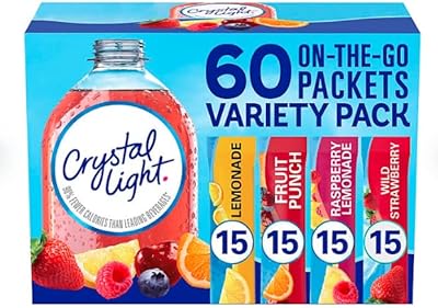 Pack varié crystal light 60 mélanges individuels à faible teneur en calories