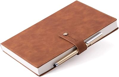 Cahier d'écriture rechargeable b5 à couverture rigide en similicuir ligné, 408 pages lignées