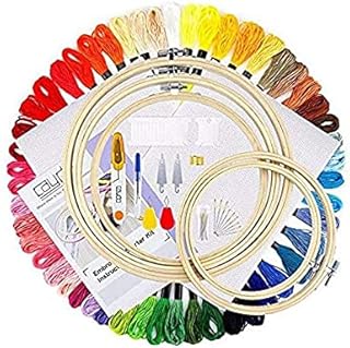 Le kit de broderie elissa pour débutants comprend 5 cerceaux à broder