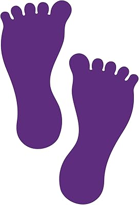 Autocollants adhésifs pieds nus litemark 7 pouces violets pour sol et murs