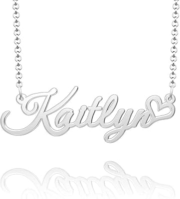 Collier avec nom en forme de cœur personnalisé, plaque signalétique personnalisée, collier