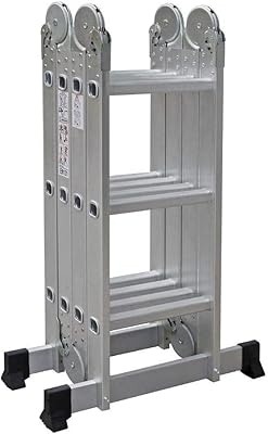 Échelle pliante polyvalente en aluminium (4 x 3 à 4 mètres)