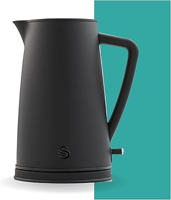 Bouilloire swan stealth, 1,7 litres, noir mat, ébullition rapide avec un design épuré