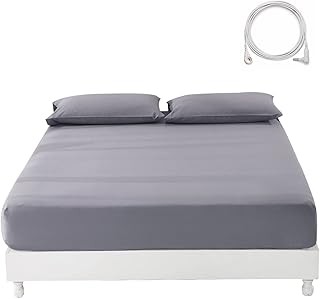 Drap de sol king size, coton biologique + fibre d'argent, draps inférieurs à