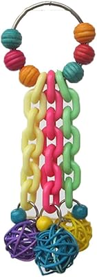 Jouets à mâcher pour perroquet, boules colorées suspendues, jouet à mâcher pour oiseau