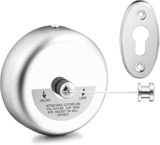 Corde à linge rétractable en acier inoxydable de 13,8 pieds, double corde à