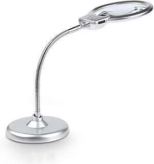 Loupe de bureau haute définition, lentille hd 2x 5x avec lampe à led