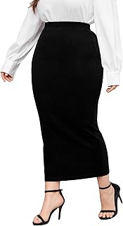 Shein mini-jupe longue moulante taille haute taille élastique pour femme