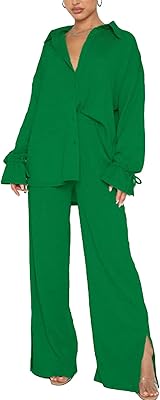 Ensemble de vêtements pour femme composé d'une chemise à manches longues et d'un