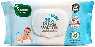 Lingettes à base d'eau mother sparsh 98 % (légèrement parfumées)