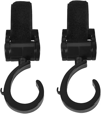 Crochets de poussette polyvalents mamo bear, paquet de 2, noirs