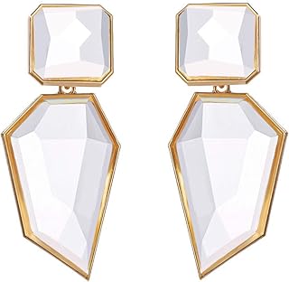 Boucles d'oreilles pendantes en résine géométrique transparente pour femmes, boucles d'oreilles pendantes irrégulières