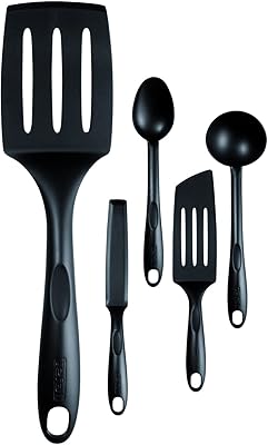 Ensemble d'ustensiles de cuisine benveno tefal 5 pièces résistants à la chaleur, spatule