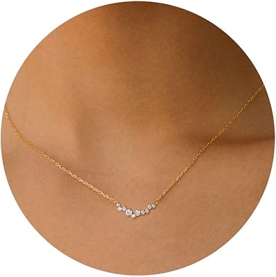 Collier de diamants pour femmes, collier élégant en or 18 carats rempli