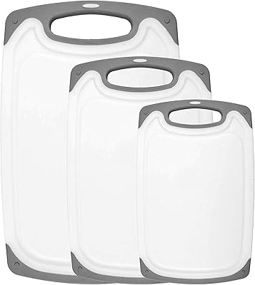 Planche à découper de cuisine homoi (lot de 3) - rainures à jus