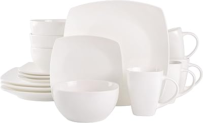 Service de table carré en porcelaine gibson soho lounge, service pour 4