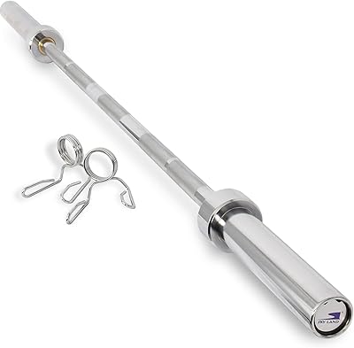 Barre d'haltérophilie olympique skyland em 9265, argent, taille m, modèle em 9265 2,2