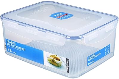 Conteneur de conservation alimentaire rectangulaire hermétique lock & lock avec égouttoir, 185,98 oz/23,25