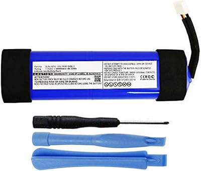 Batterie de remplacement 6800mah sun-inte-103, 2inr19/66-2 compatible avec le haut-parleur bluetooth portable