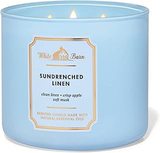 Bougie à 3 mèches en lin baigné de soleil bath & body works