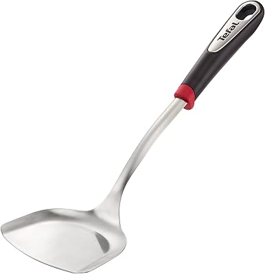 Tefal ingenio spatule wok en acier inoxydable, argent/noir, acier inoxydable/plastique, k1181314