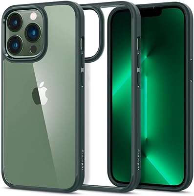 Coque spigen ultra hybrid conçue pour iphone 13 pro vert