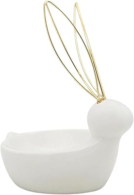 Plateau à bibelots motif lapin 15831, taille 12×8×14 cm