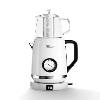 Machine à thé filler 2 en 1, acier inoxydable, design classique, 1,7 l