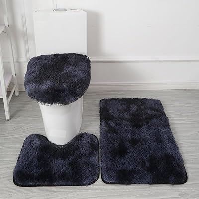 Ensemble de tapis de salle de bain antidérapant 3 pièces en matériau doux
