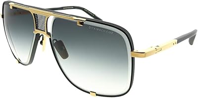 Lunettes de soleil dita, monture noire 2087a, noir mat - or jaune, 64-14-127