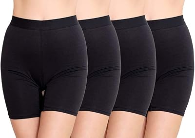 Naptos slip 4 pièces anti-démangeaisons en coton noir pour femme