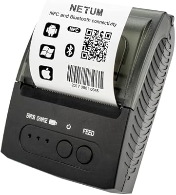 Aehome - 1809dd imprimante thermique portable bluetooth 58 mm compatible android/ios pour système