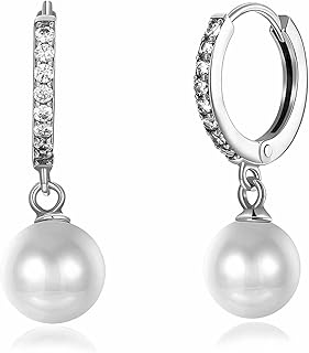 Boucles d'oreilles pendantes en perles d'eau douce blanches plaquées or, boucles d'oreilles pendantes