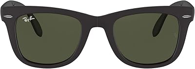 Lunettes de soleil wayfarer carrées pliables ray-ban rb4105 gris chiné 50
