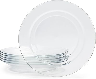 Ensemble d'assiettes à dîner polyvalentes en verre trempé transparent duralex 6