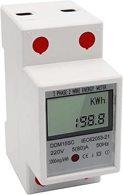 Compteur d'énergie numérique lcd monophasé sur rail din ecam, 5-80 a 220 v