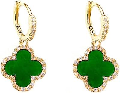 Boucles d'oreilles créoles en argent sterling 925 plaqué or avec pendentifs en cristal