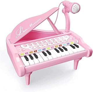 Enfants piano jouet clavier cadeau d'anniversaire âge 1+ 24 touches rose tout-petits musique