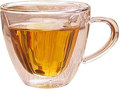 Tasse à café en verre transparent double couche en forme de cœur