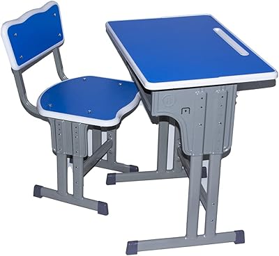Ensemble table et chaises éducatives pour enfants, hauteur réglable, bleu, et-3686