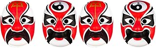 4 pièces foholo wei wei cosplay fête visage peint à la main masque