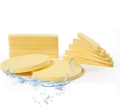 12 pièces d'éponges compressées pour le visage, tampons ronds en éponge pva, tampons