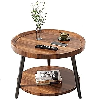 Table basse ronde skihd, table d'appoint moderne simple à double couche pour canapé/table