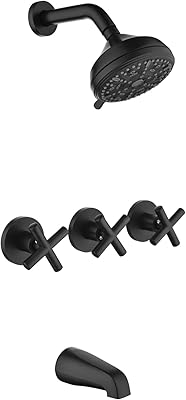 Ensemble de robinets de douche à 3 poignées avec bec de baignoire ensemble