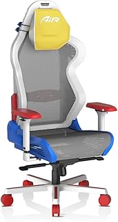 Chaise de jeu dxracer air series - blanc, rouge et bleu