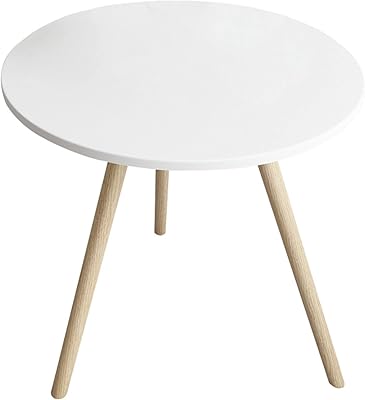 Petite table d'appoint ronde, table basse blanche gogoli pour le salon, table d'appoint