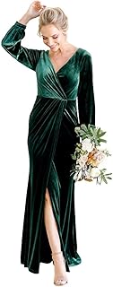 Robes de bal en velours à manches longues pour femmes, robes de soirée