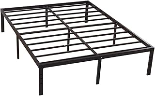 Cadre de lit double robuste tatago de 16 pouces, plate-forme métallique à support